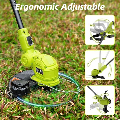 JAGROM 12-Inch 20V Cordless String Trimmer - Auto Line Feed & 2 Batteries Included | Lawn Edger with 8 Grass Cutter Spools