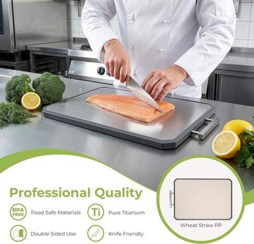 Freshware Titanium Cutting Board - Set of 2 Double-Sided Chopping Boards | Dishwasher Safe, Medium & Large Sizes