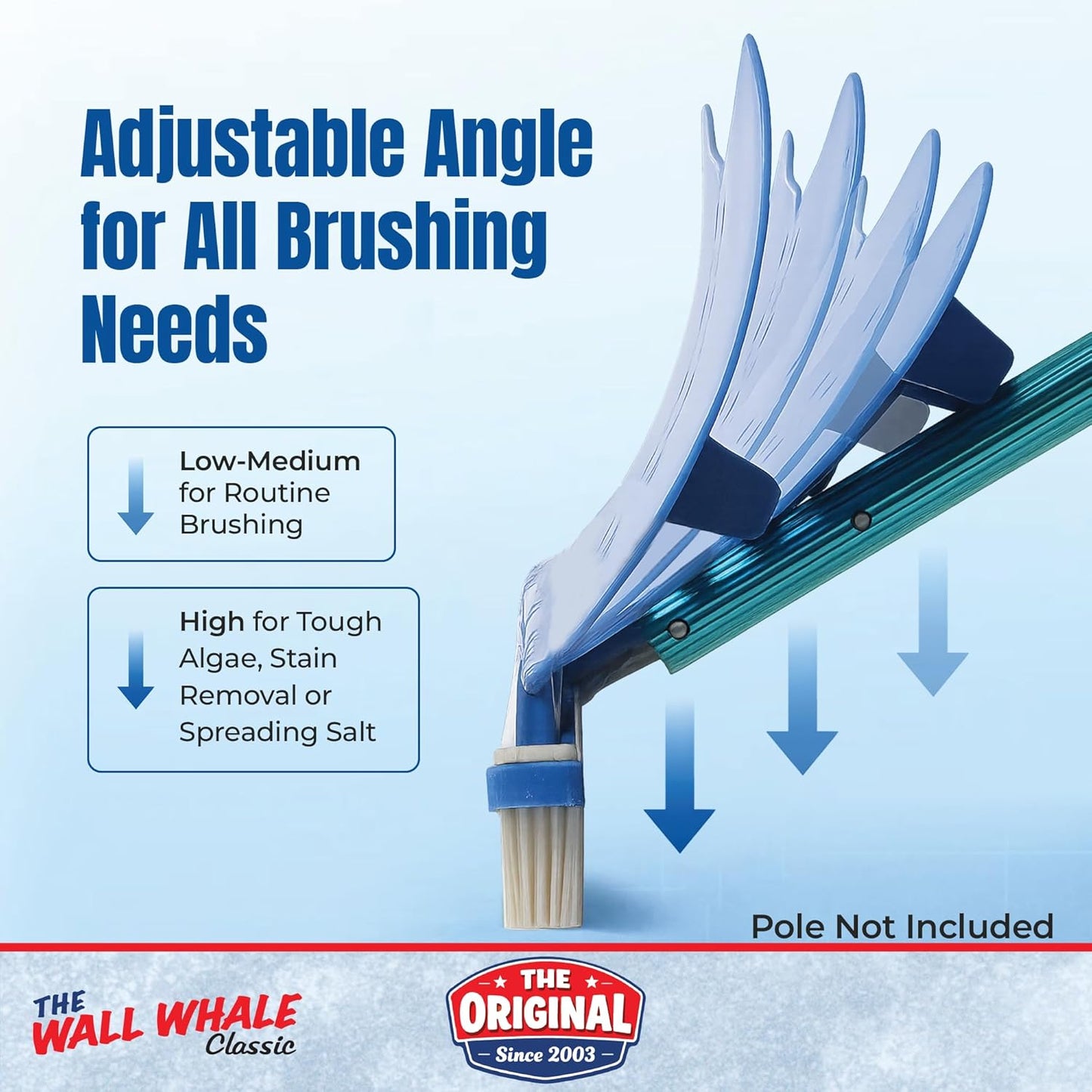Wall Whale 18" Swimming Pool Brush - Efficient Cleaning Tool for Sparkling Pools