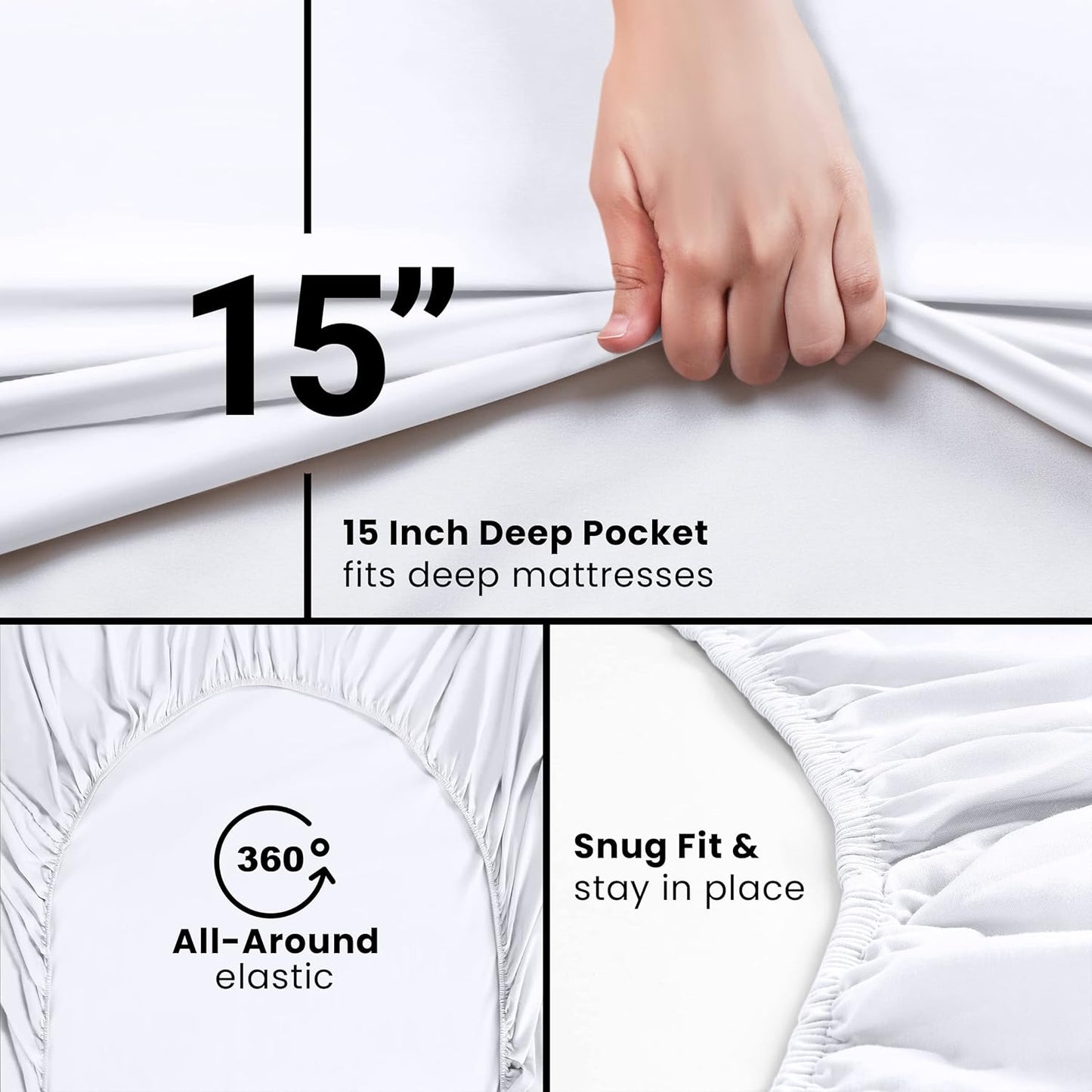 Utopia Bedding Fitted Sheets - Soft Brushed Microfiber with Deep Pockets - Pack of 2 (Full, White)