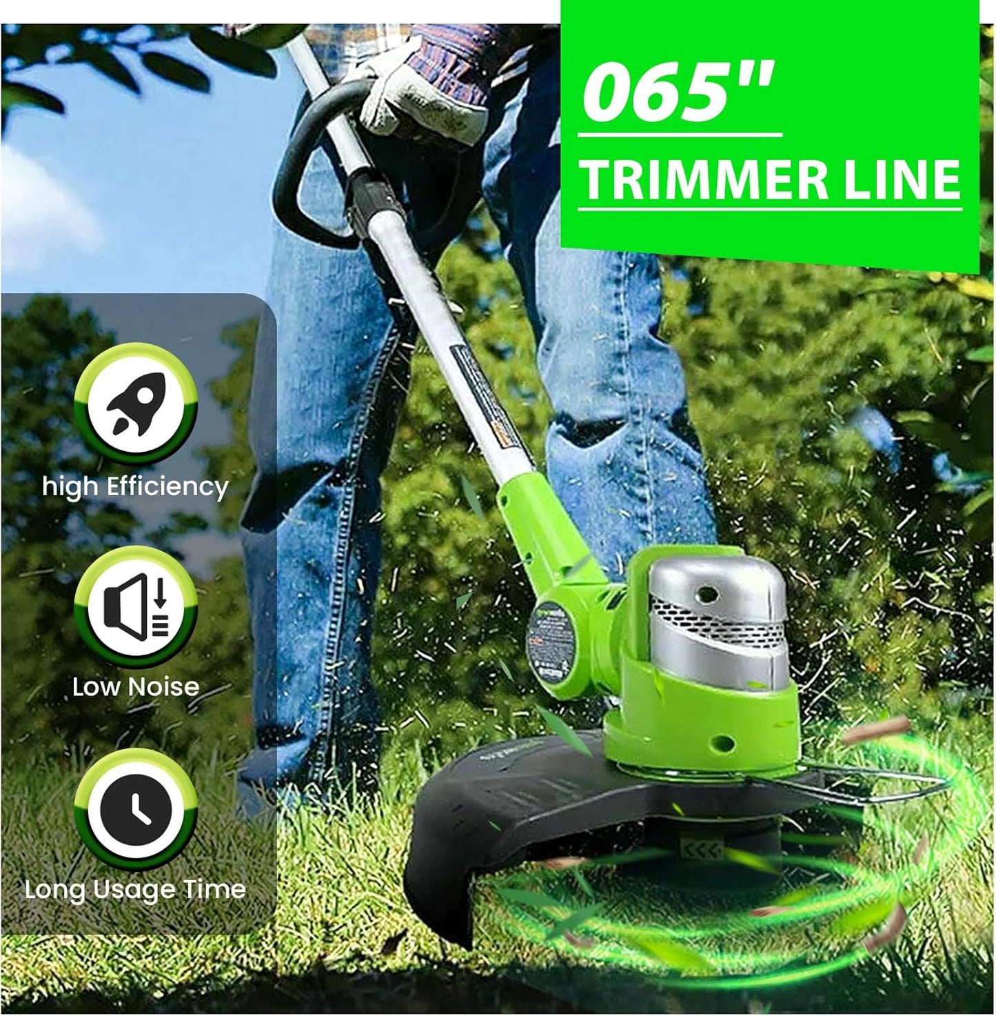 KAKO 065 Trimmer Line - Durable .065" Weed Eater String | 2000 Ft | Fits Most 12-Inch Cordless Trimmers