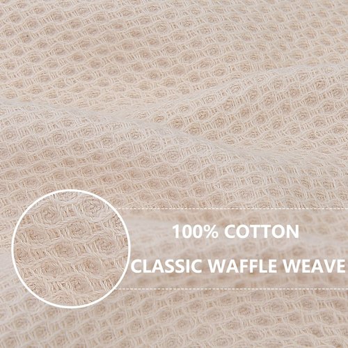 Homaxy 100% Cotton Waffle Weave Kitchen Dish Towels, Ultra Soft Absorbent Quick Drying Cleaning Towel, 20x28 Inches, 8-Pack, Beige