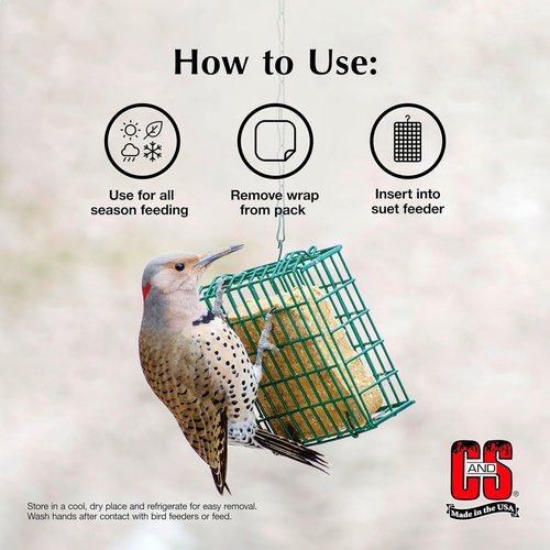 C&S Peanut Delight Suet Dough - No Melt Formula, 11.75 Ounces | 8 Pack for Wild Birds