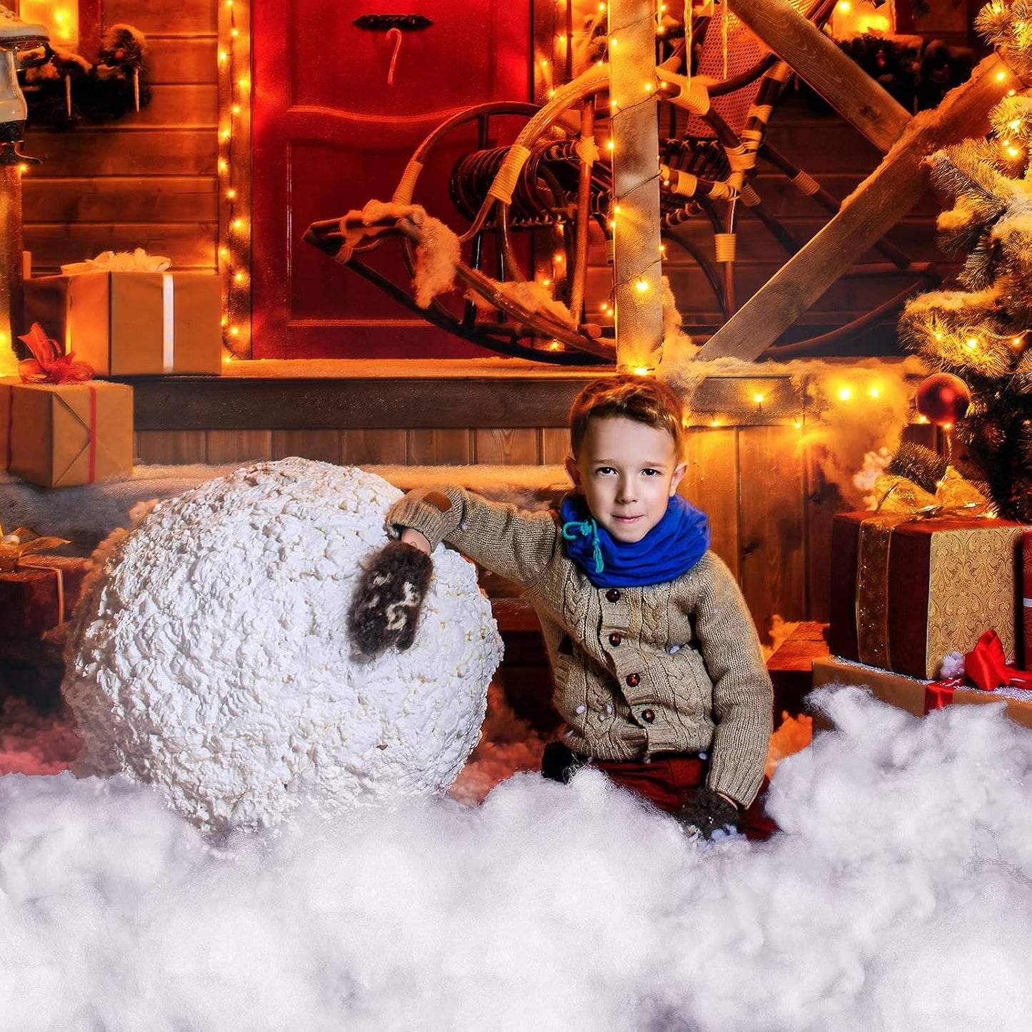 Riakrum Fake Snow Decor - Artificial Fluffy Fiber Stuffing for Tree Covering | 60g White Snow