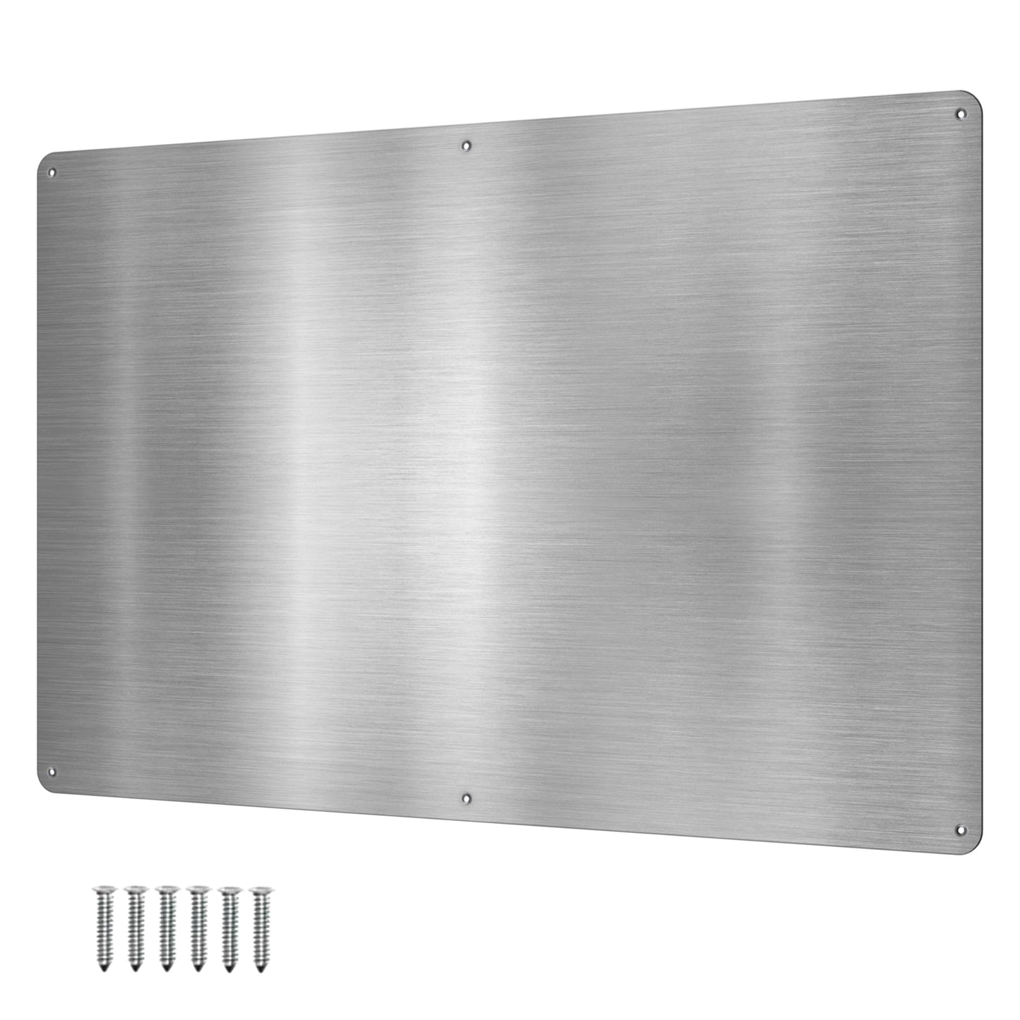 17.5inchX11.5inch Large Stainless Steel Plate for Magnets, 3M Adhesive Back, Mounting Screws, Ideal for Magnetic Shelf, Spice Holders, Colorful Magnets as a Gift. Mount Anywhere! (Silver, 1 Pack)