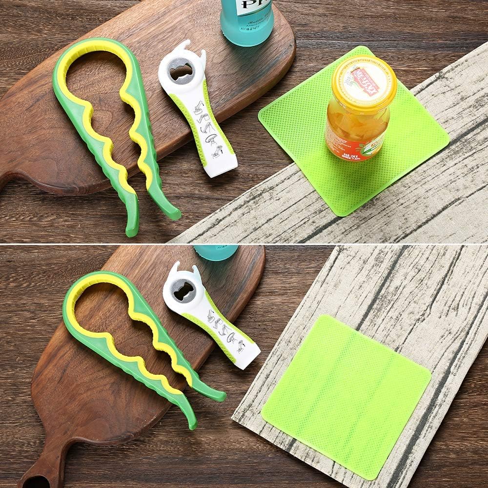 Otstar Jar Opener | Silicone Gripper for Easy Lid Removal - Perfect for Seniors & Arthritis (Green)