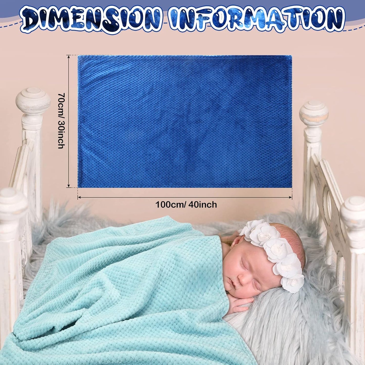 Peryiter Baby Fuzzy Blankets - Soft 30 x 40 Inch Toddler Throw Blankets for Crib & Stroller | Warm Infant Nursery Supplies