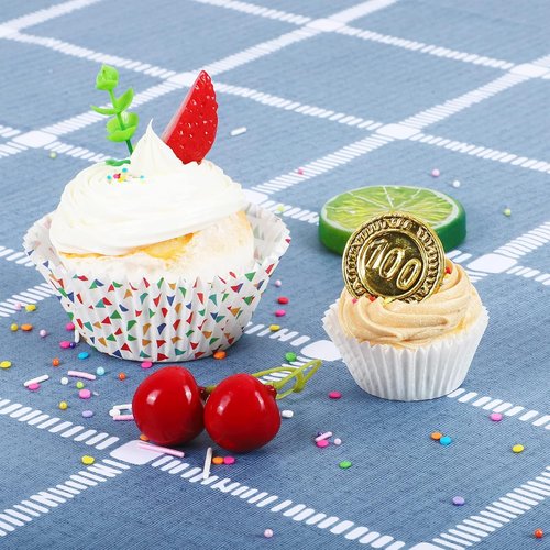 Caperci Mini Cupcake Liners - 500 Count White Greaseproof Muffin Wrappers for Baking