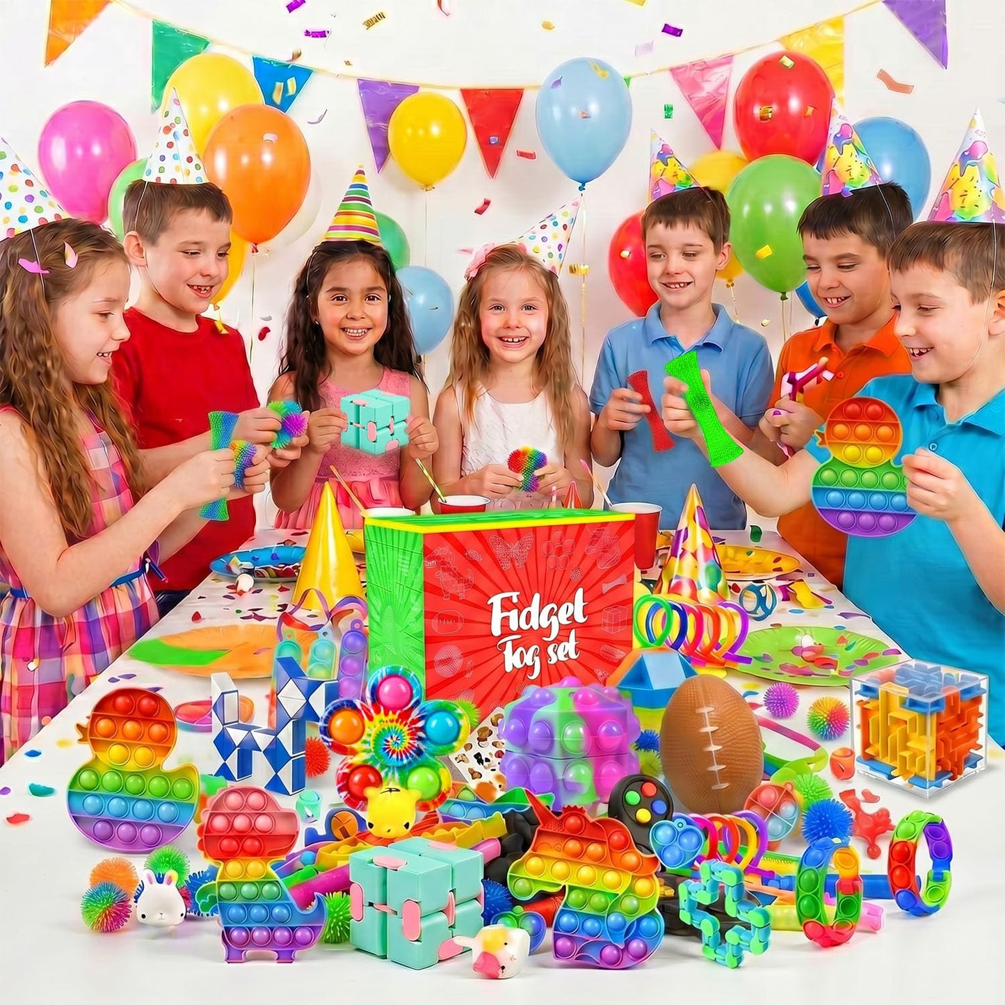 Fidget Toys, 160 Pack Party Favors for Kids 8-12 4-8, Sensory Toys Bulk Autism Autistic, Treasure Box Toys for Classroom, Stocking Stuffers, Goodie Bag Stuffers, Christmas Birthday Gifts Prizes