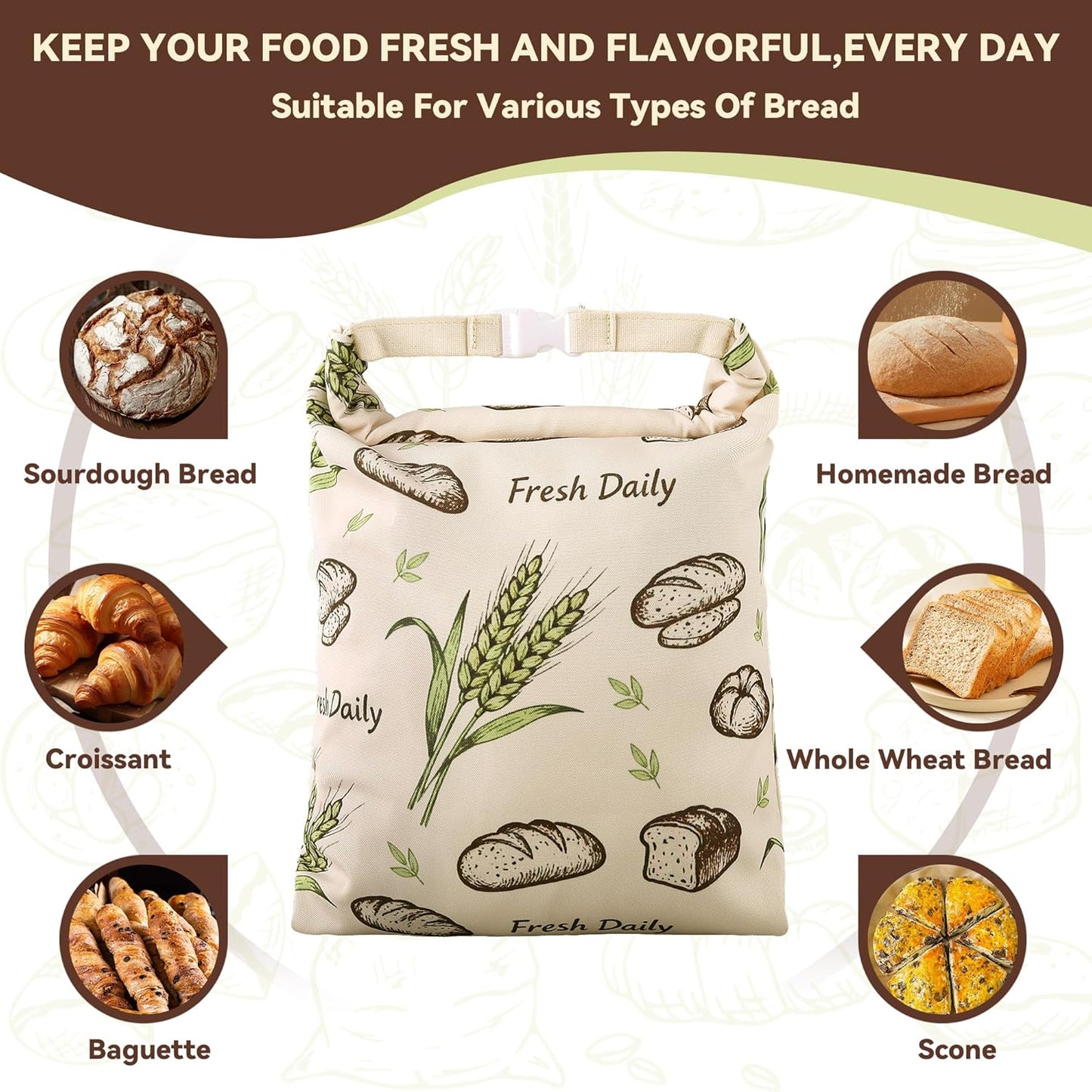 Skiennix Beeswax Bread Bags - 2 Pack Sourdough Storage Bags | 17x13 In, Keep Bread Fresh Longer
