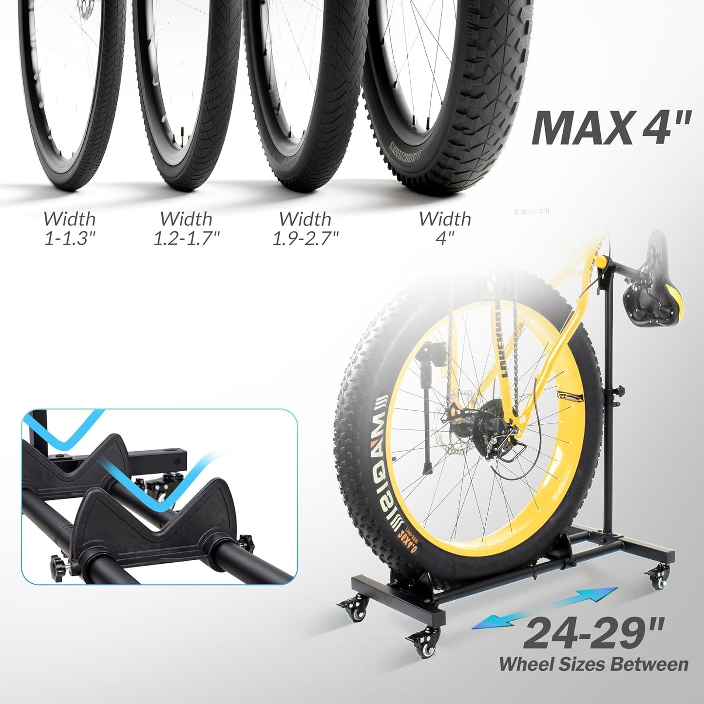 Sttoraboks Vertical Bike Stand - Freestanding Bicycle Rack with Adjustable Height for Indoor Use | Fits Wheels Up to 29”
