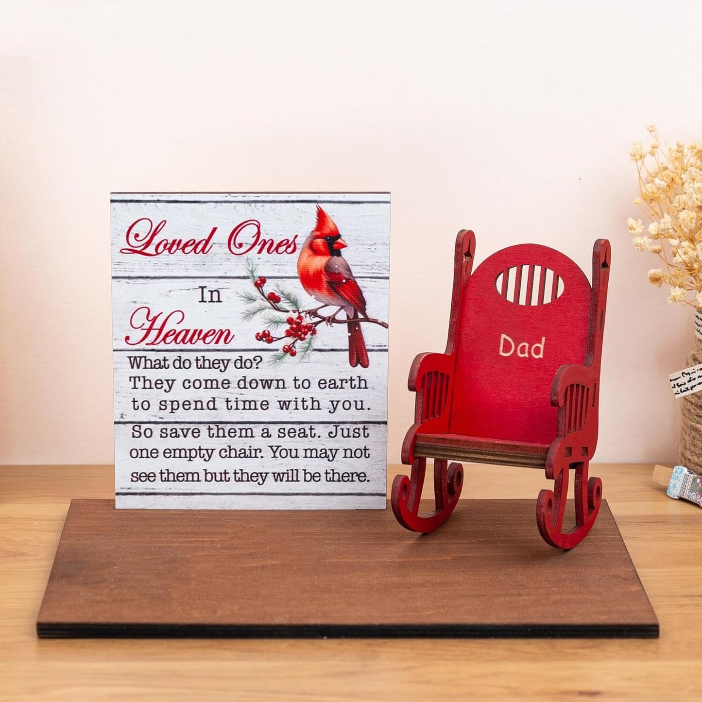 Memorial Candleholders by [Brand Name] - Personalized Empty Chair Sign for Loved Ones | Sympathy Decor