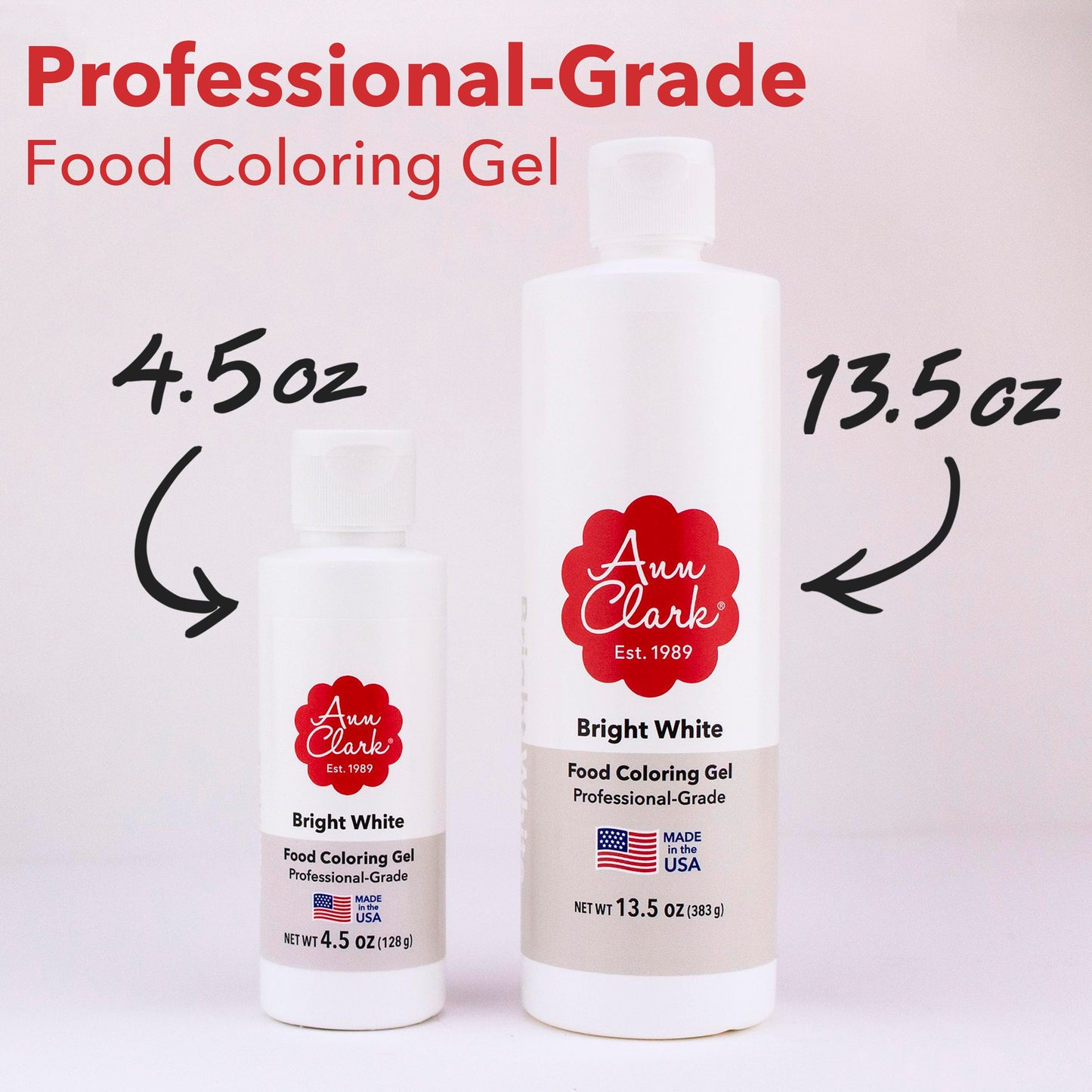 Ann Clark Bright White Food Coloring Gel Extra Large 13.5 oz Professional Grade Made in USA