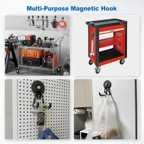 Heavy-Duty Magnetic Garage Hooks by [Brand Name] - Strong, Anti-Scratch Tool Holders for Garage & Workshop Storage
