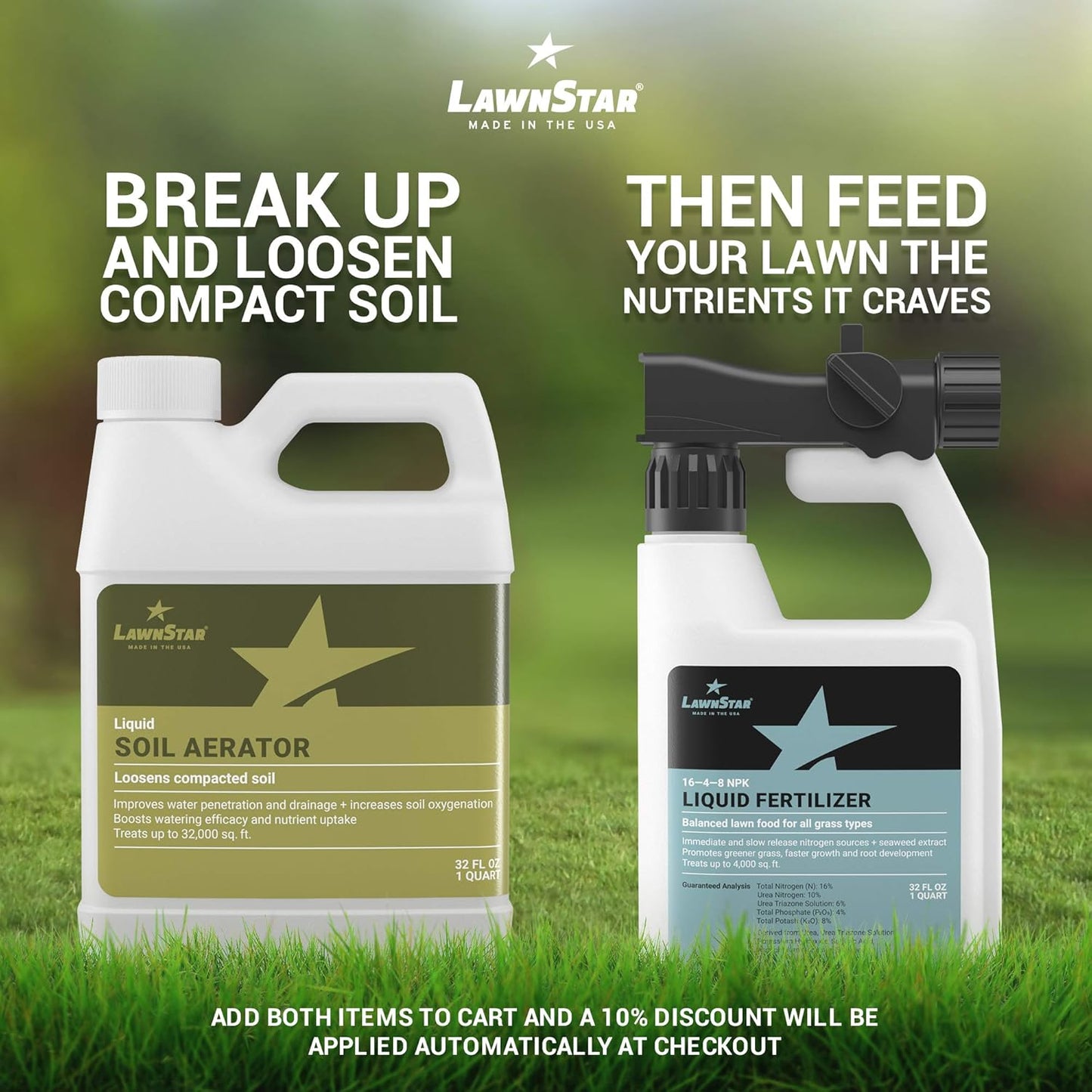 Liquid Lawn Aerator by American Made - 32 fl oz Soil Loosener & Conditioner for Improved Drainage