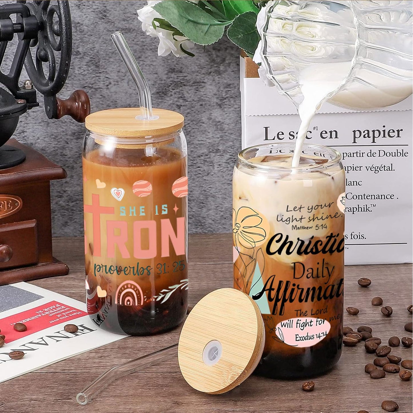 21pcs Cartoon Religious UV DTF Transfer Stickers for Glass Cups, Waterproof Decals, Plastic Self-Adhesive Labels for Bottles and Cups Decoration (Style1-21-Sheet)