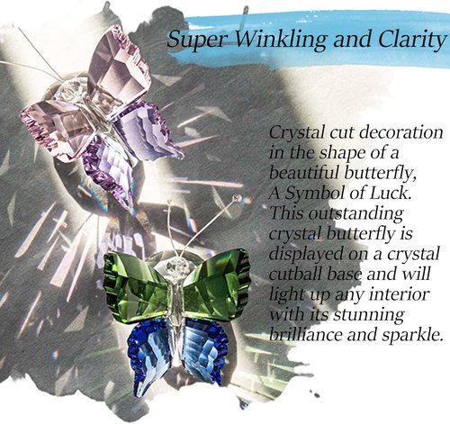 H&D Hyaline & Dora Crystal Butterfly Figurines - Handmade K9 Glass Decor | Perfect Wedding Gifts