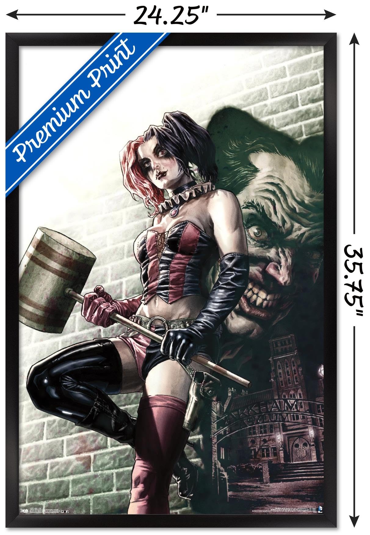 Trends International DC Comics - Harley Quinn - Wall Wall Poster, 22.375" x 34", Black Framed Version