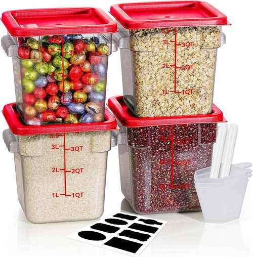 **Regine Switzerland 4QT Food Storage Containers - 8 PCS Commercial Grade, BPA-Free, Hot & Cold Resistant**