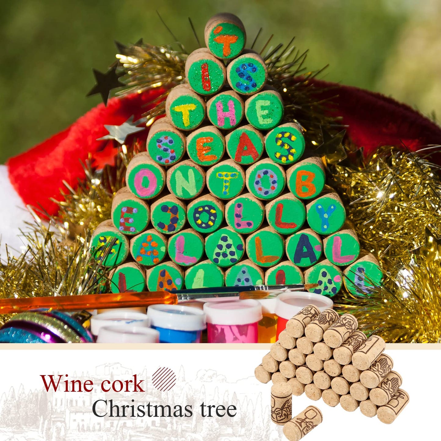 Qunclay 300 Pcs Natural Wood Wine Corks, Cork Stoppers for Wine Bottles, DIY Craft Projects, Homemade Bottling Leak-Resistant Bottle Closures (0.87" X 1.73",Straight)