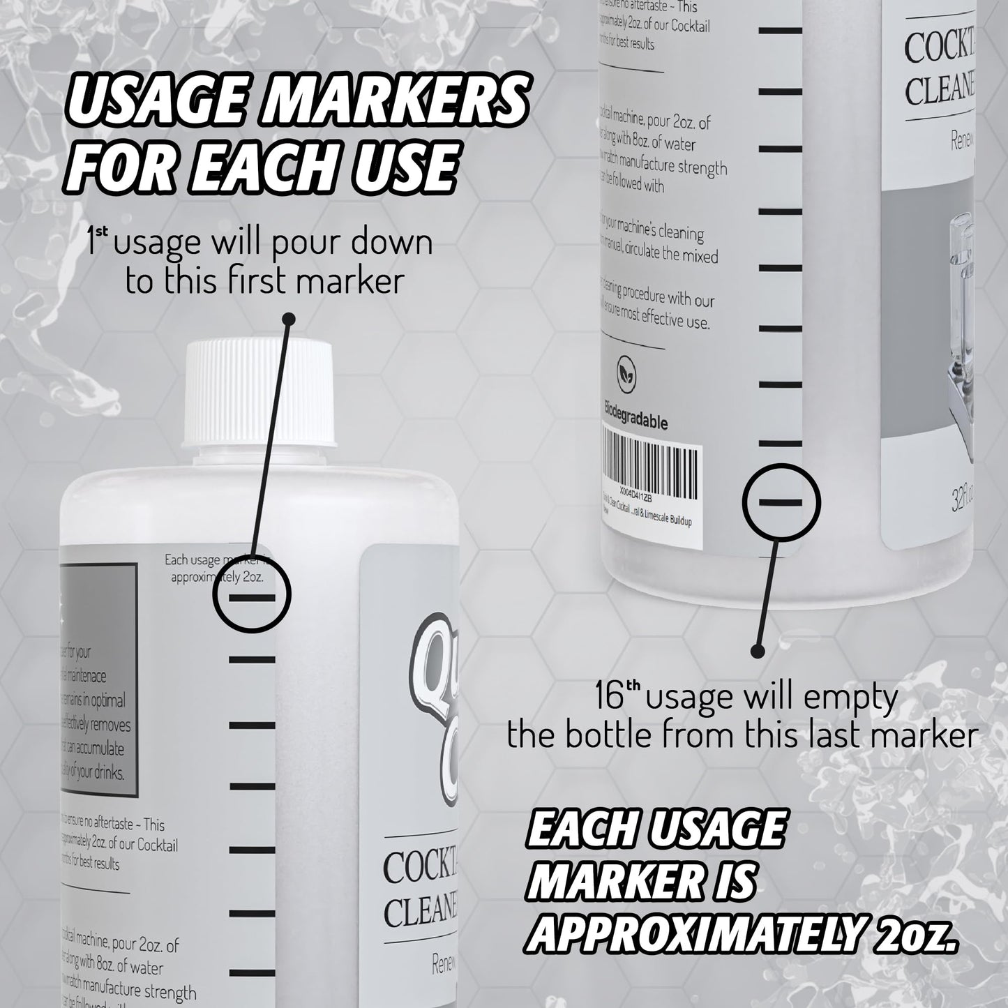 Quick & Clean Cocktail Machine Cleaner & Descaler - Made in the USA - Cleaner & Descaler for At-Home Cocktail Machines - Removes Mineral & Limescale Buildup