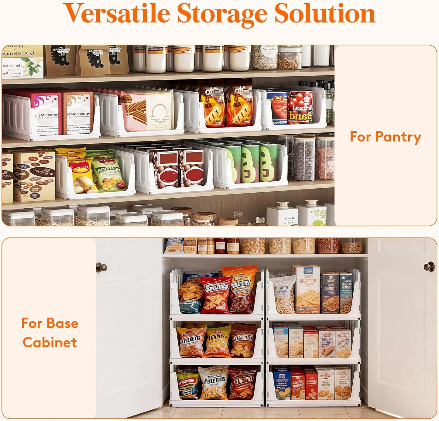 Lifewit 6-Pack Stackable Closet Organizers - Multifunctional Plastic Storage Bins for Clothes | 32 cm/12.6 inch