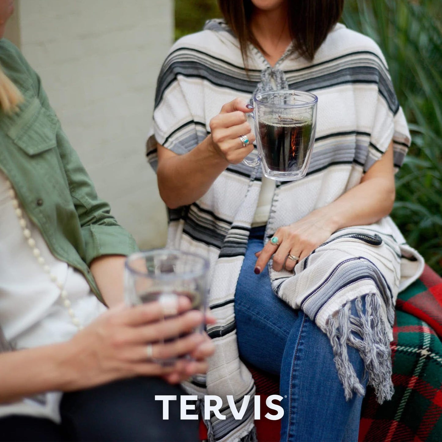 Tervis Clear & Colorful Tabletop Made in USA Double Walled Insulated Tumbler Travel Cup Keeps Drinks Cold & Hot, 16oz Mug, Mangrove Green