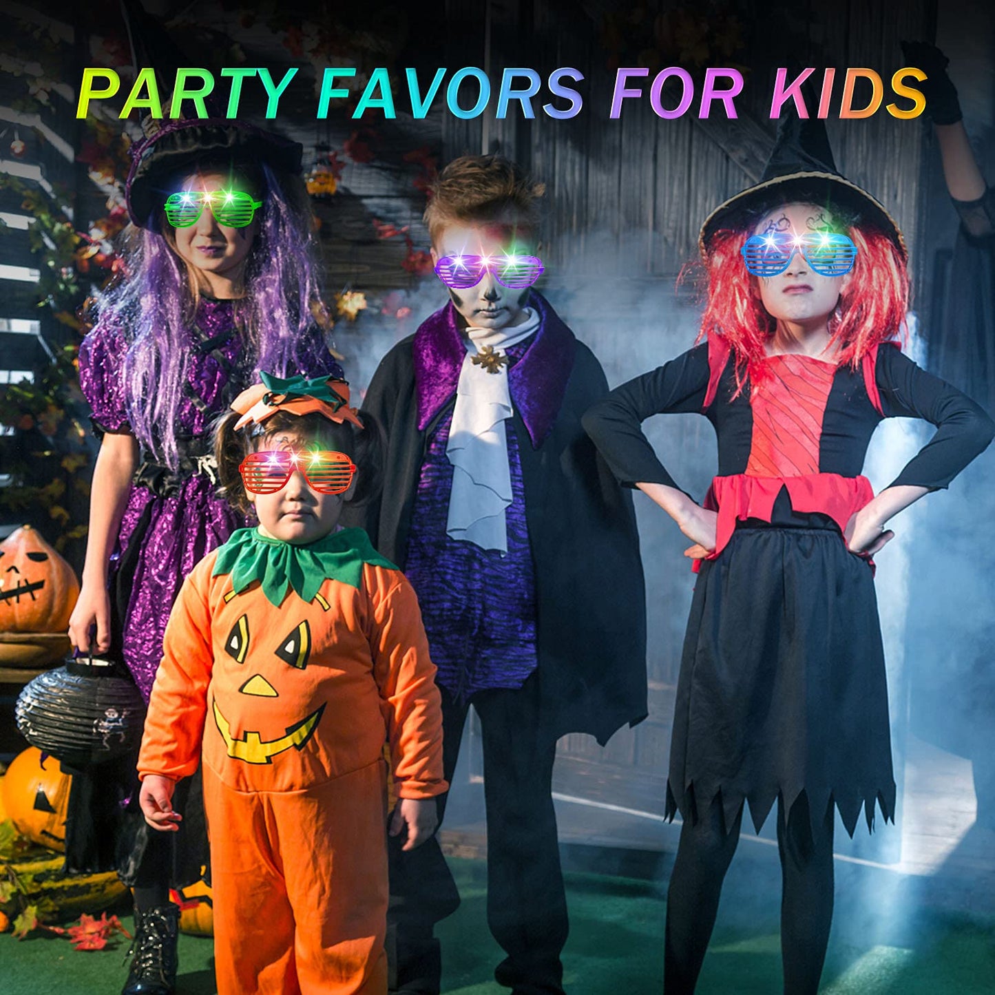 SHQDD 46 Pack Light Up Glasses, Glow in the Dark Party Favors, 5 Neon Color Led Glasses, Shutter Shades Glow Stick Sunglasses, Neon Party Supplies for Kids Adults Birthday Wedding Glow Toys Party