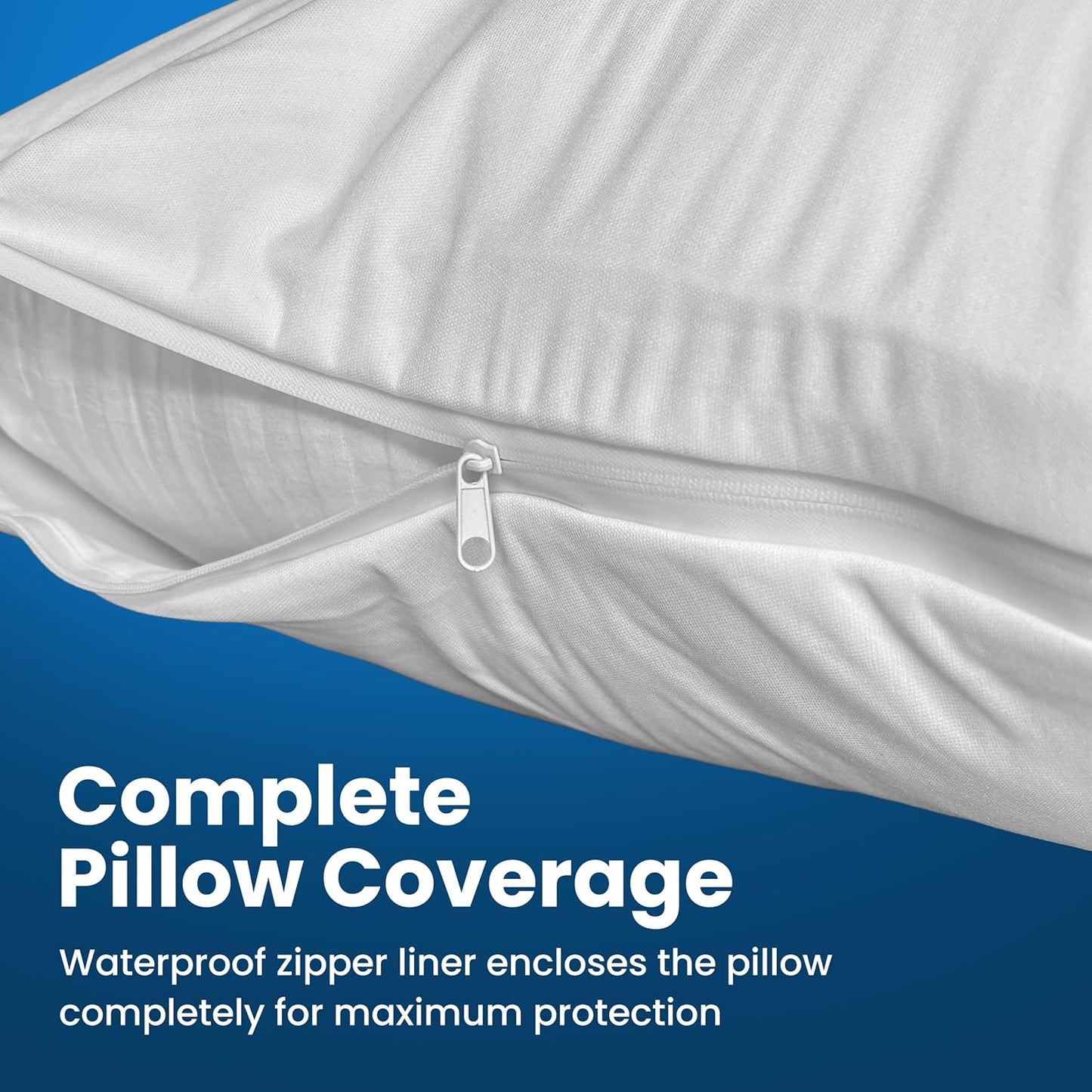Queen Size Pillow Protectors by [Brand Name] - 100% Stain Resistant & Waterproof, Set of 2 | Bed Bug & Dust Mite Proof, White, 20 x 30 Inches