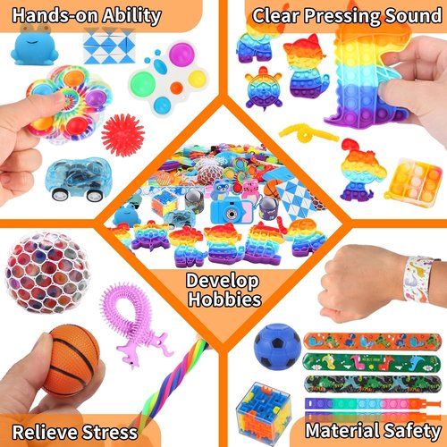 BILLFULL Fidget Toys Bulk - 1000 Pcs Kids Party Favors | Birthday Gifts & Goodie Bag Prizes