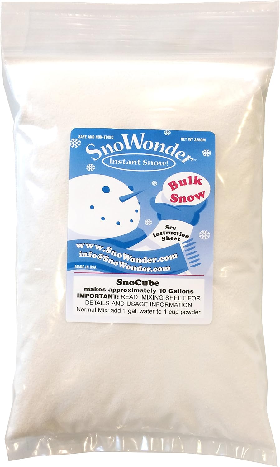 SNOWONDER Instant Artificial Snow - Perfect for Cloud Slime & Winter Decor | 240 Gallons