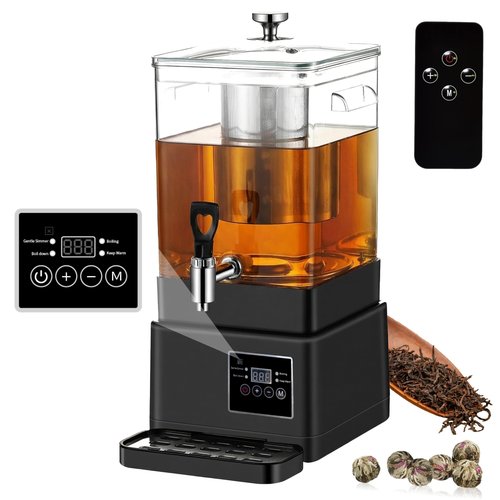 GKFF Tea Maker Machine, 10L 65 Cups Multi Functional Tea Dispenser Pot with Removable Infuser, Hot Water Urn for Flower Blooming & Iced Tea Maker, Catering Large Drink Dispenser, Commercial Tea Urn