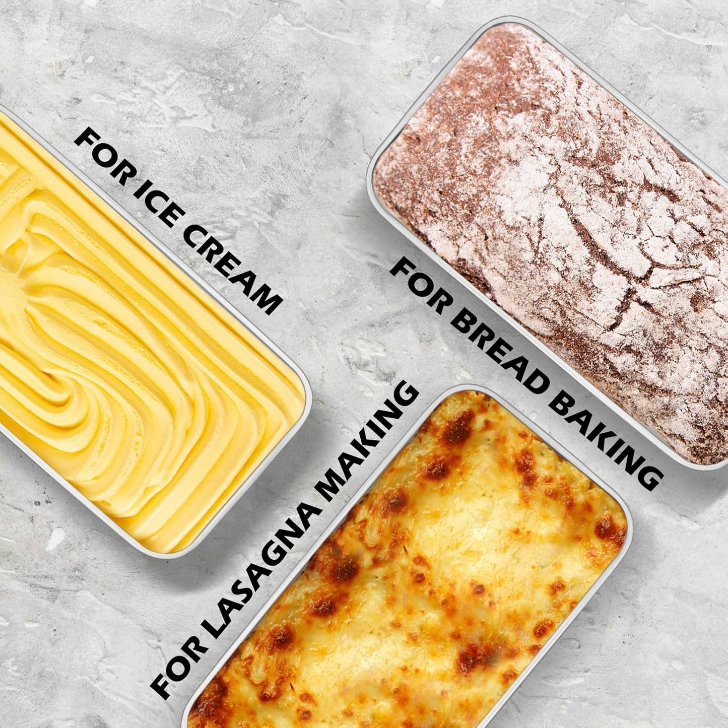 Leonyo 4 Pack Stainless Steel Loaf Pans - 9" x 5" for Baking Bread, Meatloaf & More | Dishwasher Safe