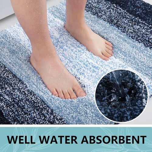 Arotive Microfiber Bathroom Rug - Soft, Absorbent, Non-Slip Plush Mat | 24" Round, Dark Blue