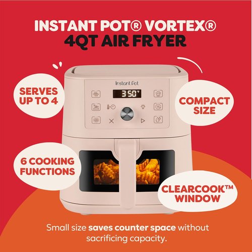 Instant Pot VORTEX 6-in-1 Mini Air Fryer - 4 Qt with Custom Programs for Air Frying, Broiling & More
