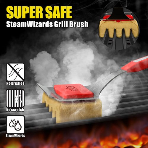 GRILLART BBQ Grill Brush Replacement Head - Heavy-Duty Bristle-Free Scraper for Cast Iron & Stainless Steel Grates