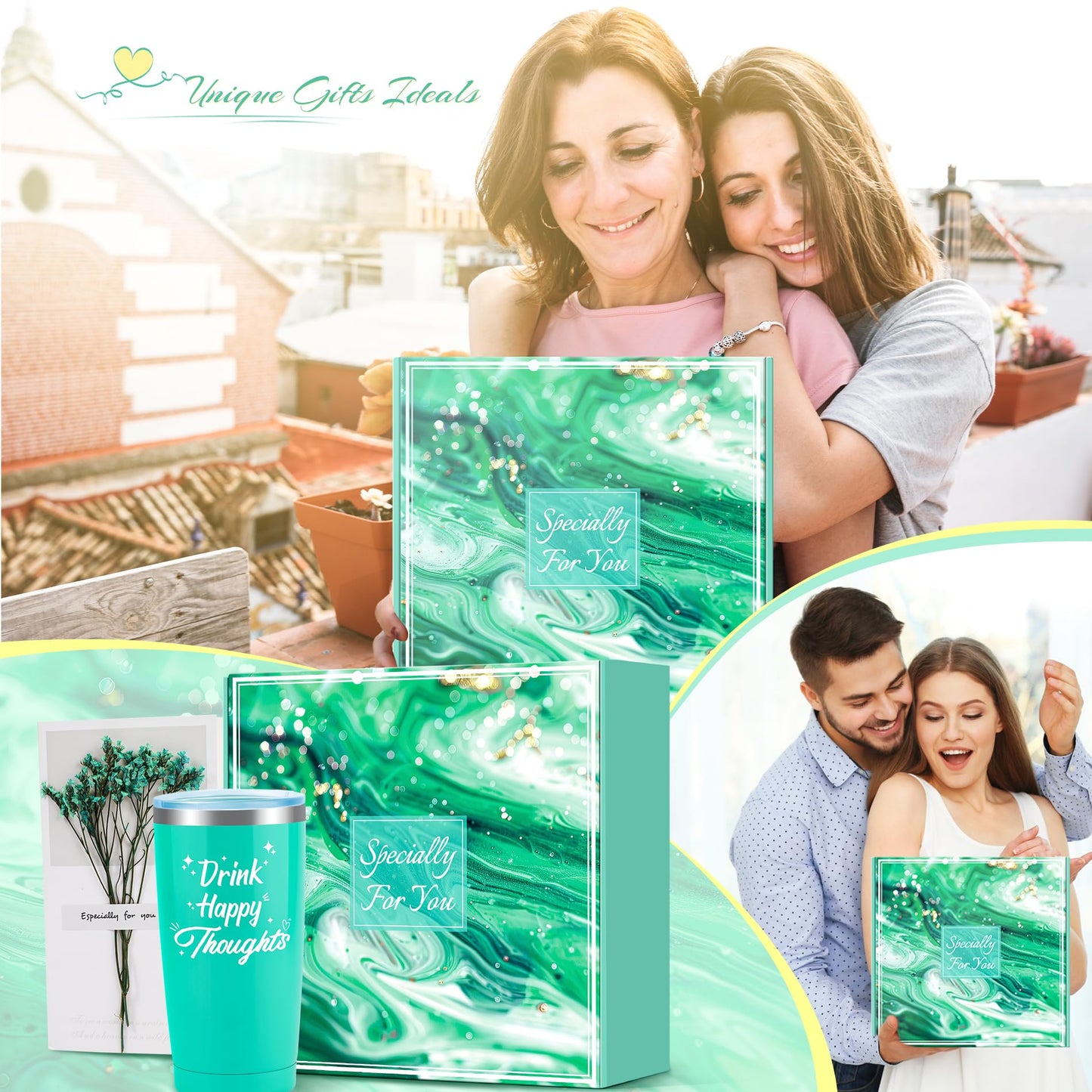 Gifts for Women, 21PCS Self Care Gifts Get Well Soon Gifts, Ocean Relaxing Care Package for Women w/Luxury Flannel Blanket, Unique Birthday Idea for Mom Wife Sister
