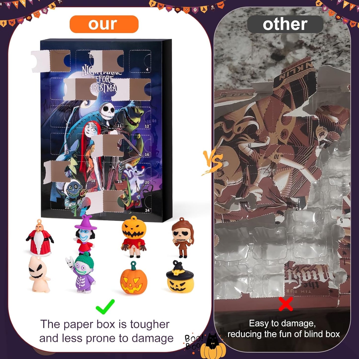 Nightmare Before Christmas Advent Calendar - 24 Collectible Surprises for Kids & Adults | Holiday Countdown Gift