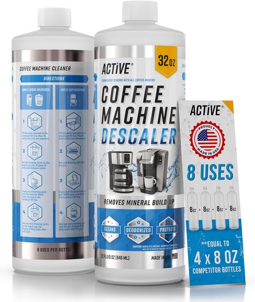 ACTIVE Coffee Machine Descaler - 32oz Limescale Remover for Keurig, Nespresso, Breville & More