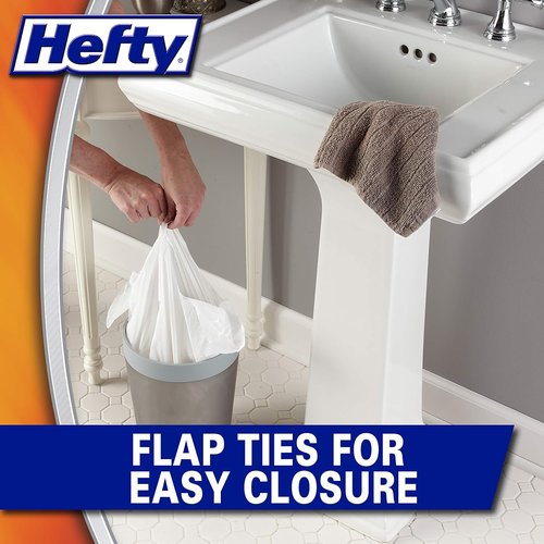 Hefty Small Garbage Bags - Tropical Paradise Scented Flap Tie | 4 Gallon, 26 Count