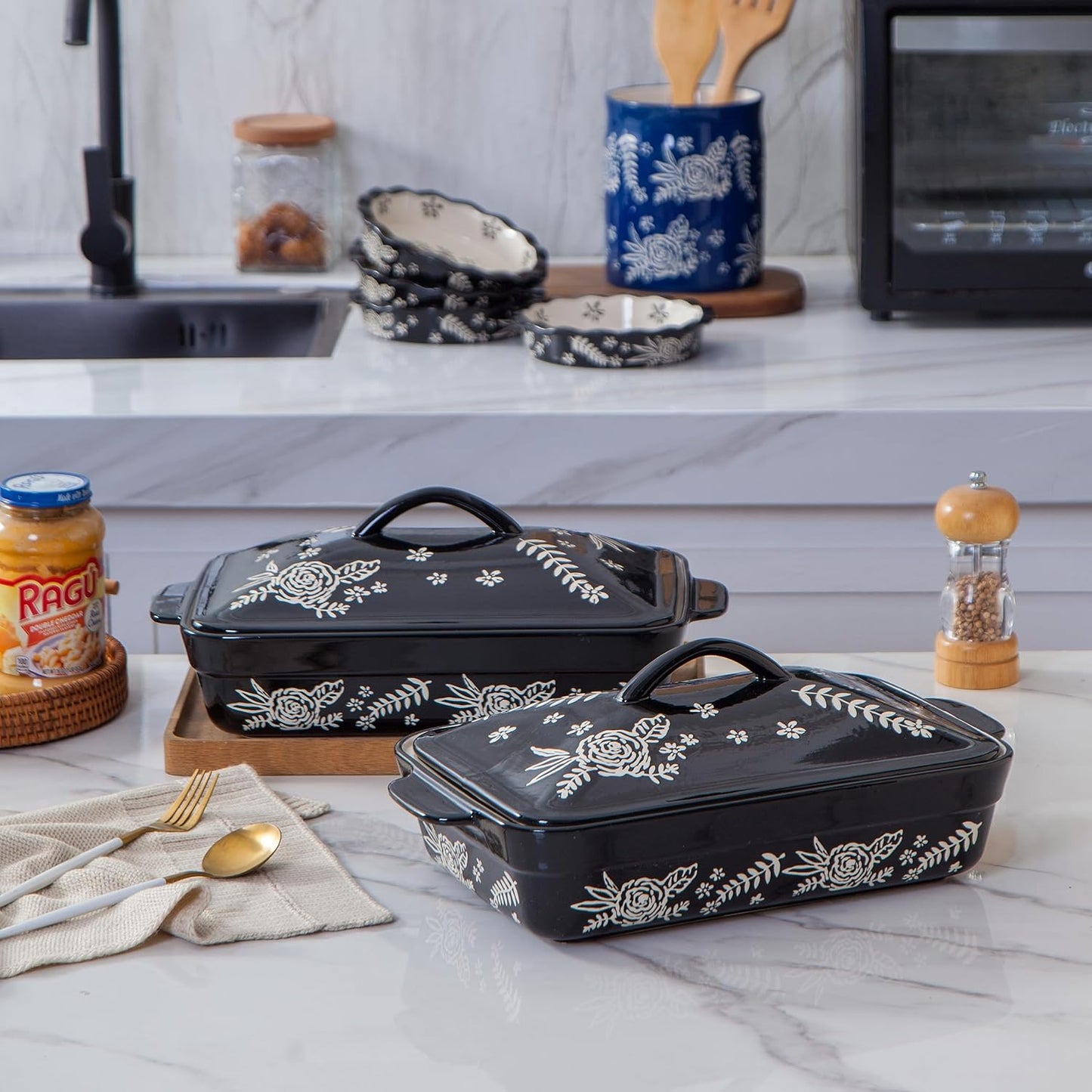 Wisenvoy Casserole Dish - Oven-Safe Ceramic Baking Dish With Lid | Perfect for Family Meals