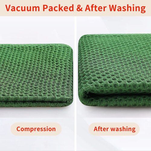 Homaxy 100% Cotton Waffle Weave Kitchen Dish Cloths, Ultra Soft Absorbent Quick Drying Dish Towels, 12 x 12 Inches, 8-Pack, Grass Green
