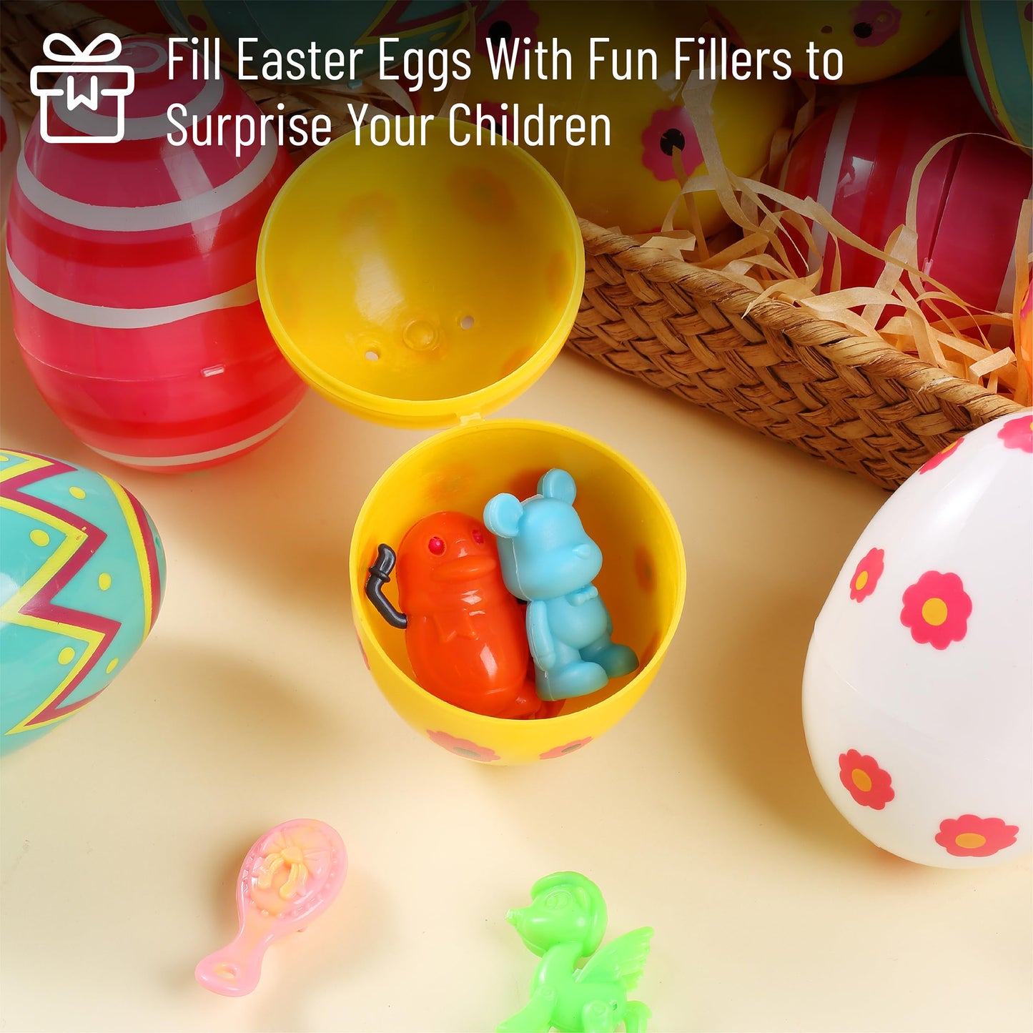 Mr. Pen- Printed Plastic Easter Eggs, 3 Inch, 30 Pack, Bulk Fillable Eggs for Easter Hunt Decor, Party Favor, Basket Stuffers, Classroom Prize, Supplies, Adult & Kid Party Toys for Gift