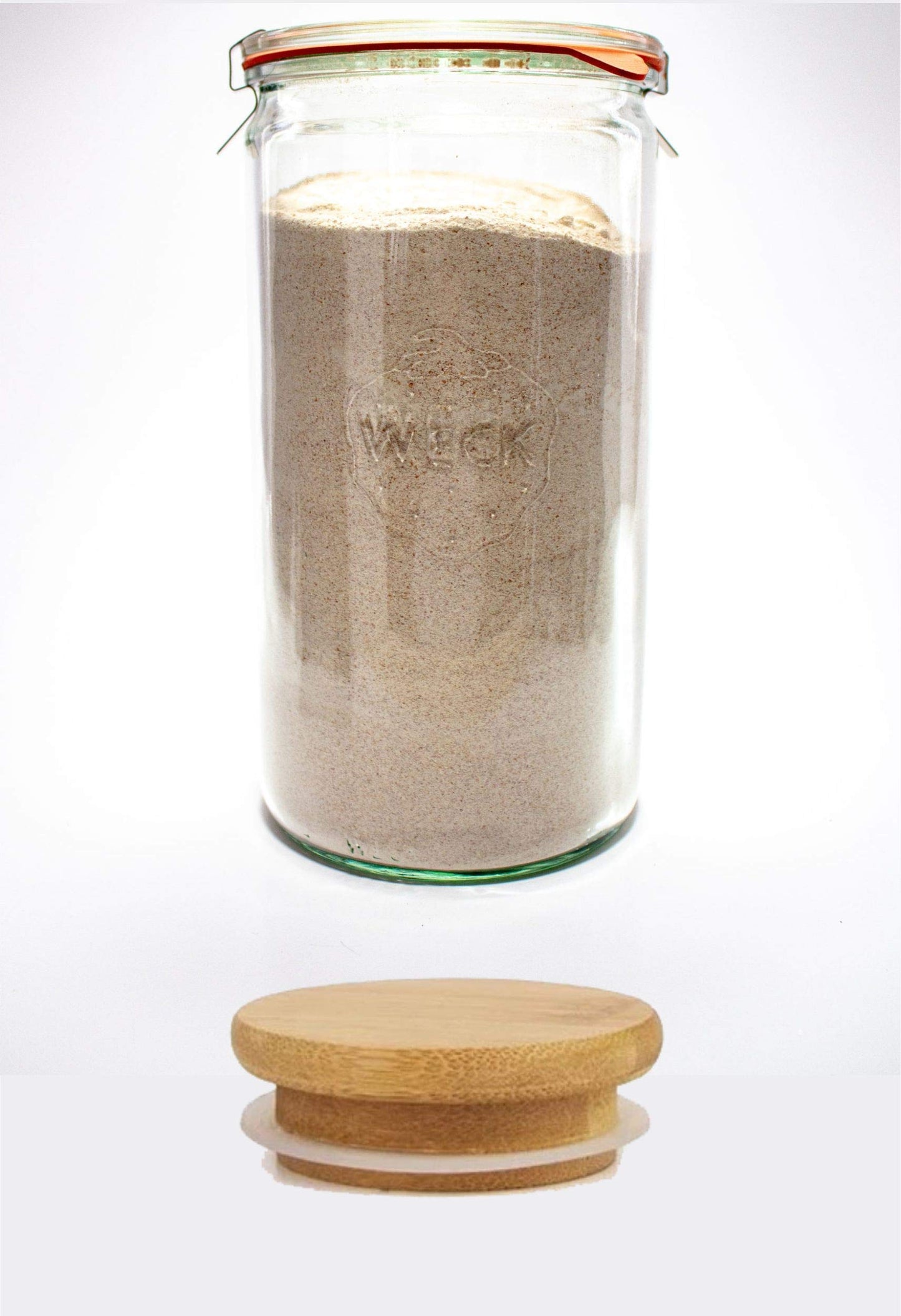 Weck Jar 974 Glass Jars 1.5L with Large Storage Capacity Preserving Jars with Airtight Lids Suitable for Pickling - 1 Jar with Glass Lid & Wooden Lid 54 fl. oz