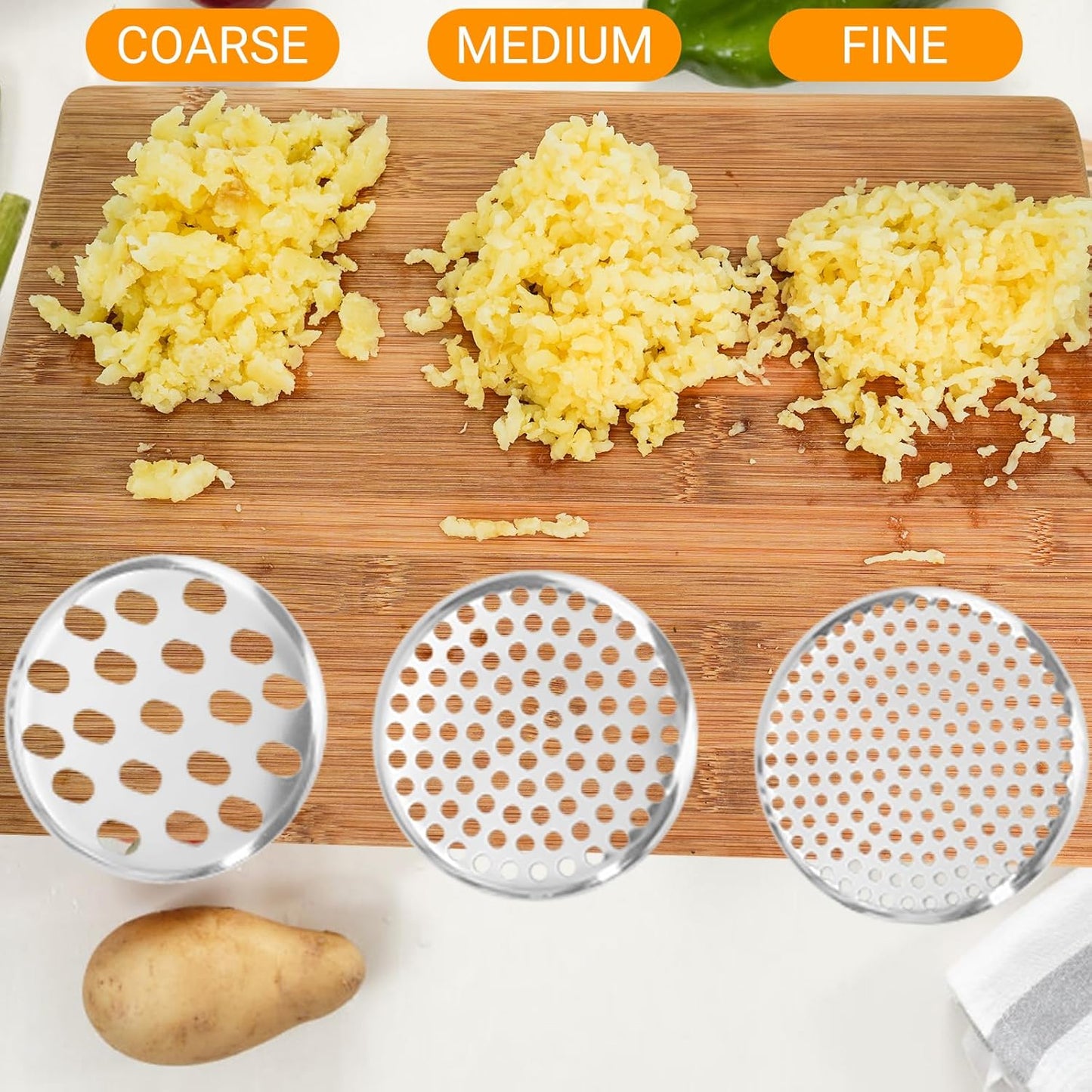 Stainless Steel Potato Ricer by [Brand Name] - Heavy Duty Masher with 3 Interchangeable Discs | Perfect for Mashed Potatoes & Spaetzle