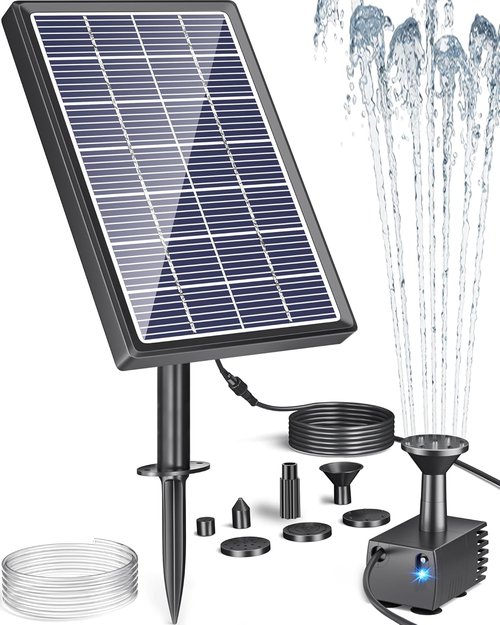 Biling Solar Water Fountain - 3.5W Outdoor Bird Bath Pump with 10ft Cable & 4ft Tubing