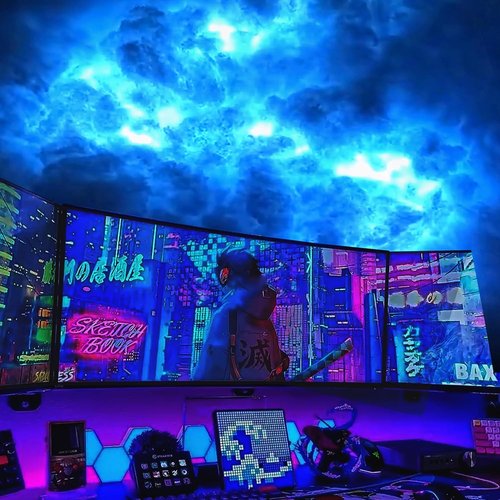 FUSLITE 3D Thundercloud LED Light - Colorful DIY Atmosphere Night Light for Gaming Rooms | 16 Feet
