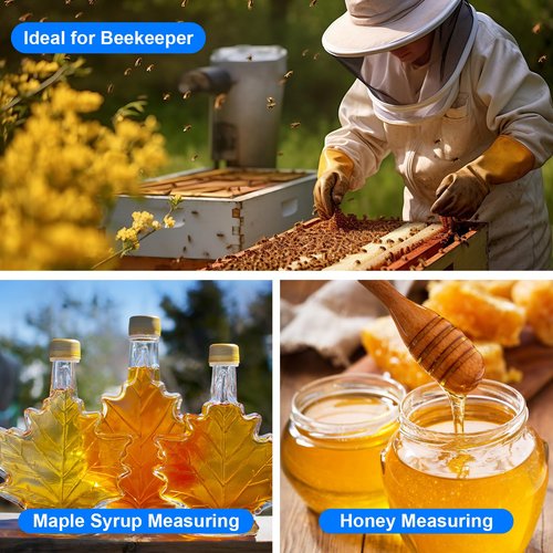 Honey Refractometer 3-in-1 with ATC, Brix & Baume Tester for Honey, Maple Syrup, Jam & Candy Making, High Accuracy Moisture Meter, Ideal Practical Gift for Beekeepers