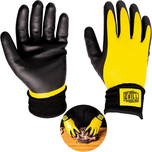 Hey Grill Hey Pitmaster Gloves - BBQ Heat-Resistant Gloves Up to 500°F | Fireproof & Waterproof | Large Size