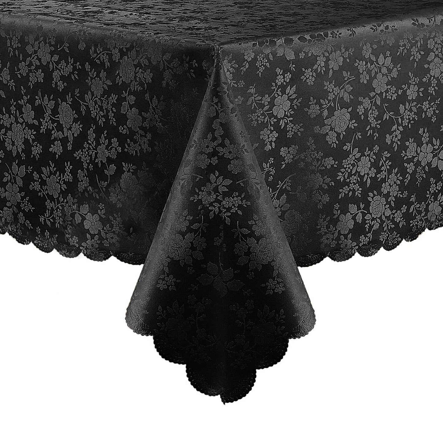 Smiry Rectangle Table Cloth, Waterproof Heavy Duty Vinyl Tablecloths, Wipeable Washable Table Cover for Kitchen and Dining Room (Black, 52" X 70")